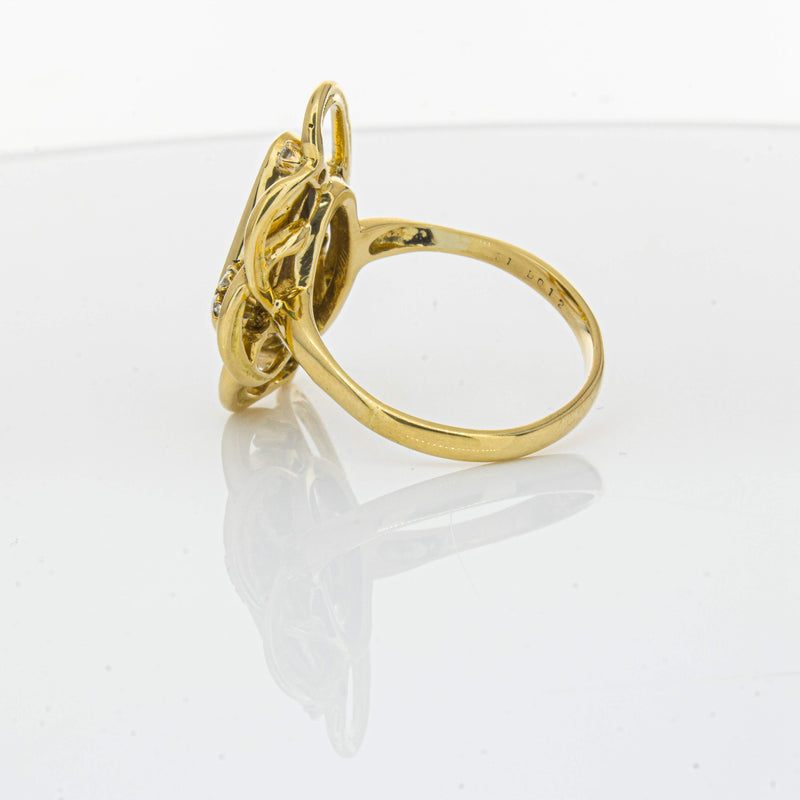 Deja Vu 18ct Yellow Gold Opal & Diamond Ring-Ring-Walker & Hall