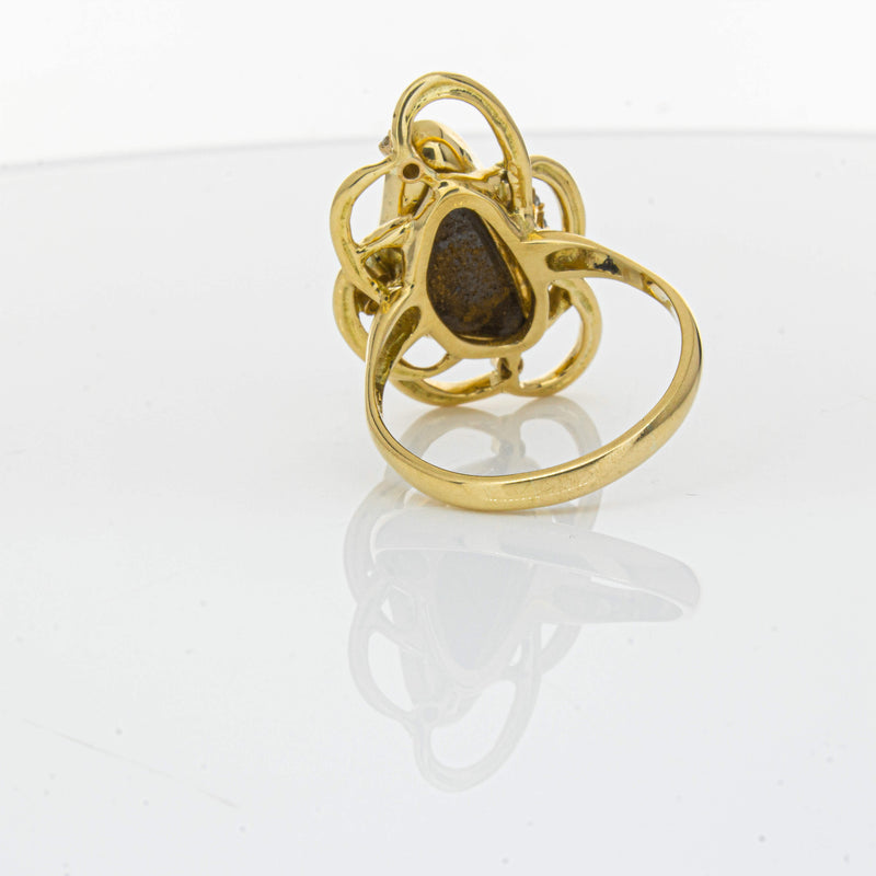 Deja Vu 18ct Yellow Gold Opal & Diamond Ring-Ring-Walker & Hall