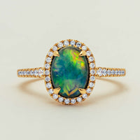 18ct Yellow Gold 1.82ct Opal & Diamond Sierra Ring - Ring - Walker & Hall