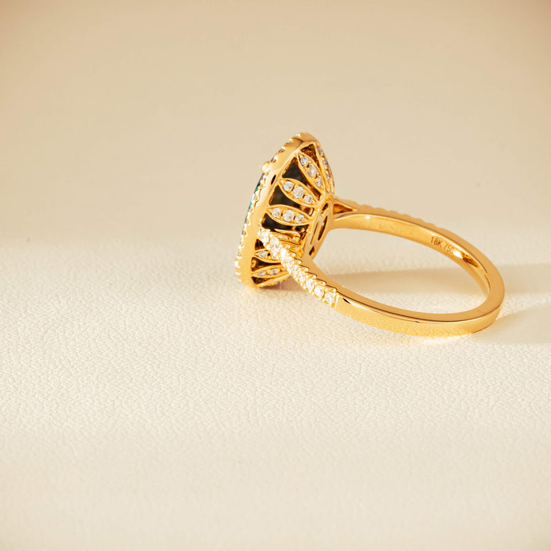 18ct Yellow Gold 1.48ct Opal & Diamond Sierra Ring - Ring - Walker & Hall