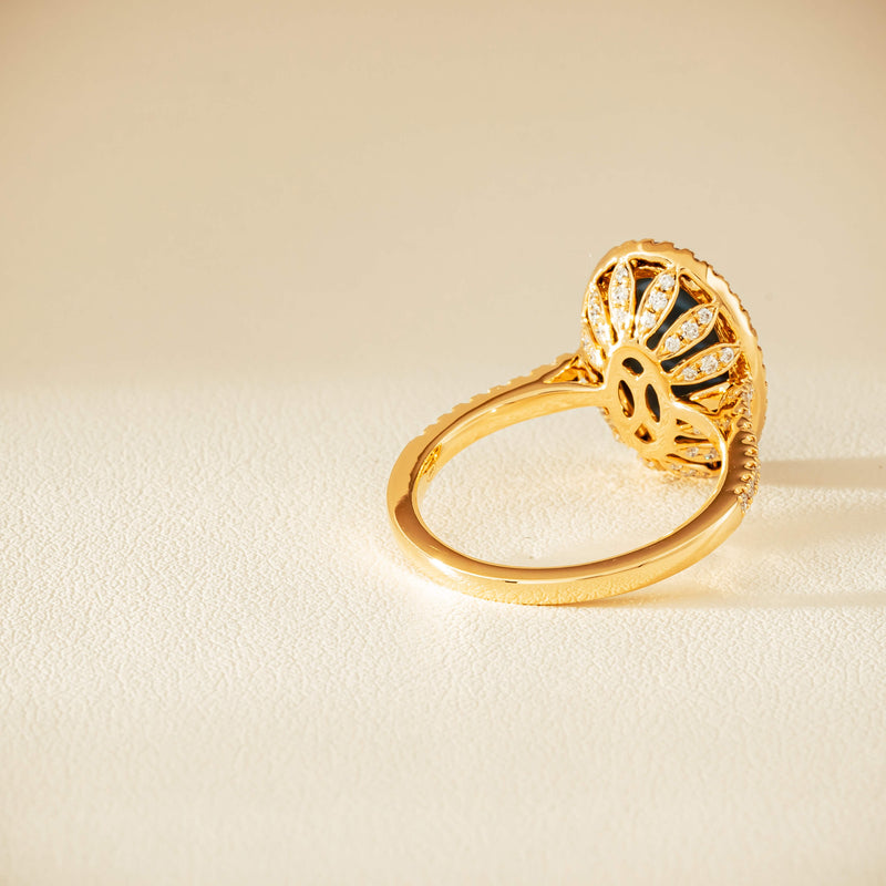 18ct Yellow Gold 1.48ct Opal & Diamond Sierra Ring - Ring - Walker & Hall