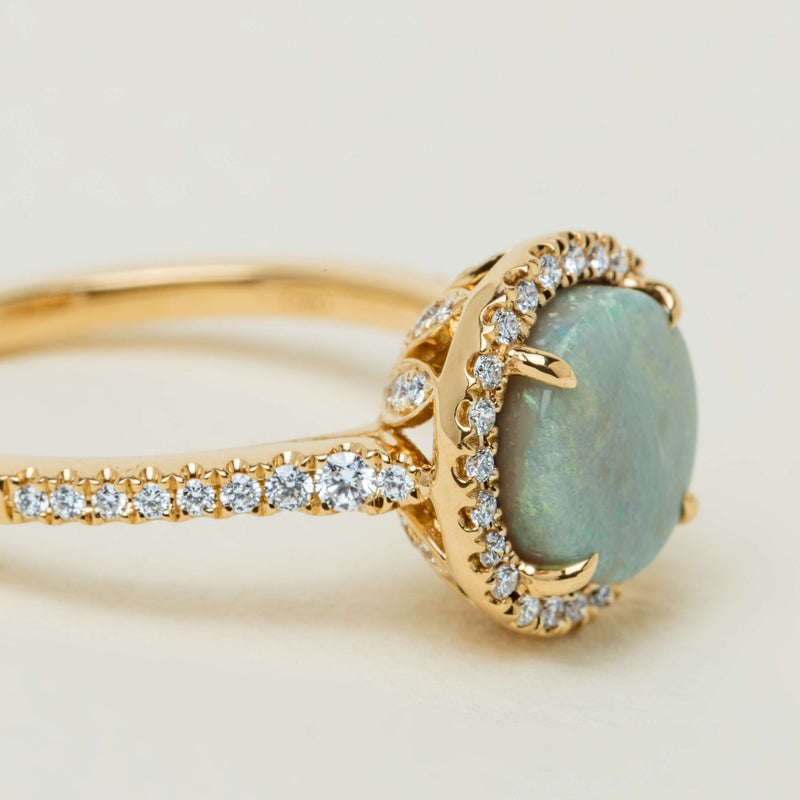 18ct Yellow Gold 1.76ct Opal & Diamond Sierra Ring - Ring - Walker & Hall