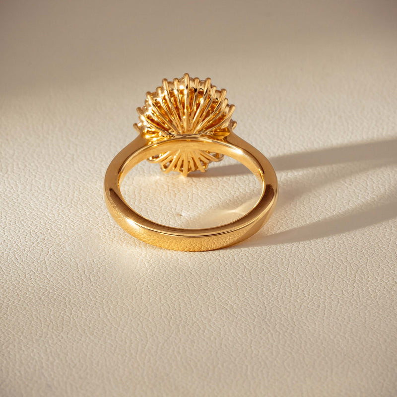 18ct Yellow Gold 1.70ct Opal & Diamond Belle Ring - Ring - Walker & Hall