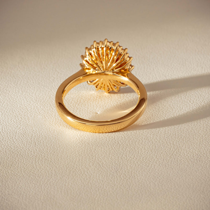 18ct Yellow Gold 1.70ct Opal & Diamond Belle Ring - Ring - Walker & Hall