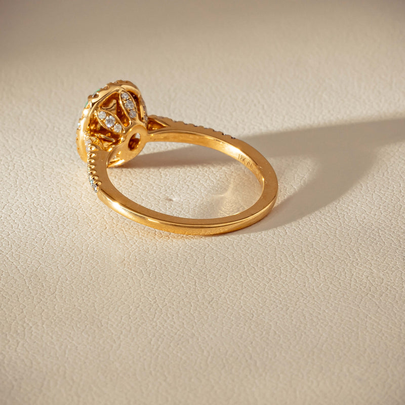 18ct Yellow Gold 1.25ct Opal & Diamond Mini Sierra Ring - Ring - Walker & Hall