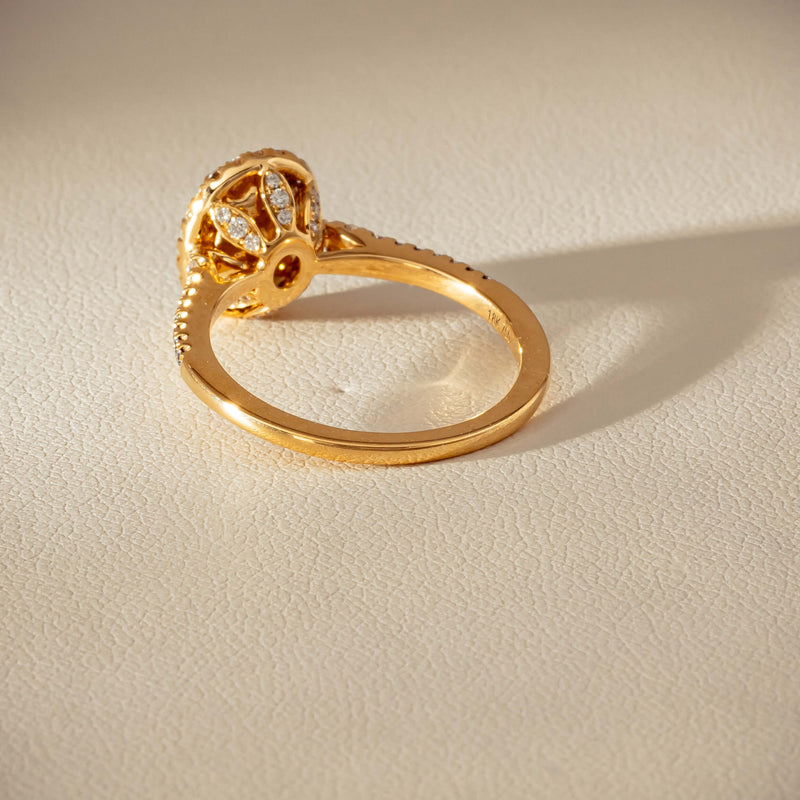 18ct Yellow Gold 1.25ct Opal & Diamond Mini Sierra Ring - Ring - Walker & Hall