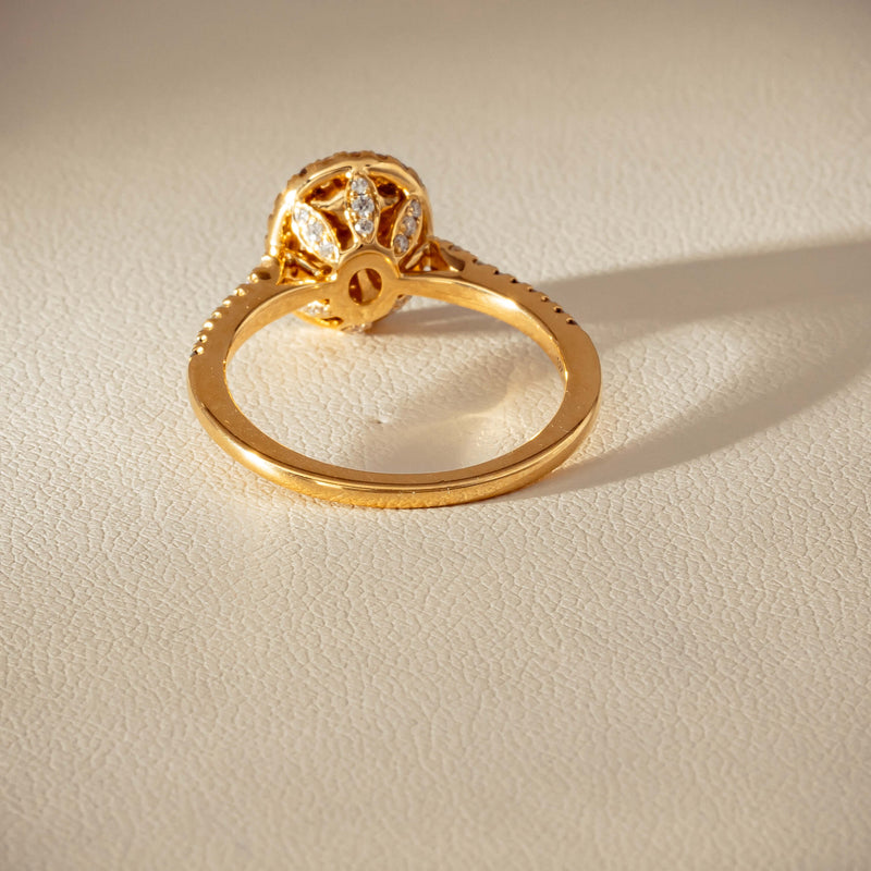 18ct Yellow Gold 1.25ct Opal & Diamond Mini Sierra Ring - Ring - Walker & Hall