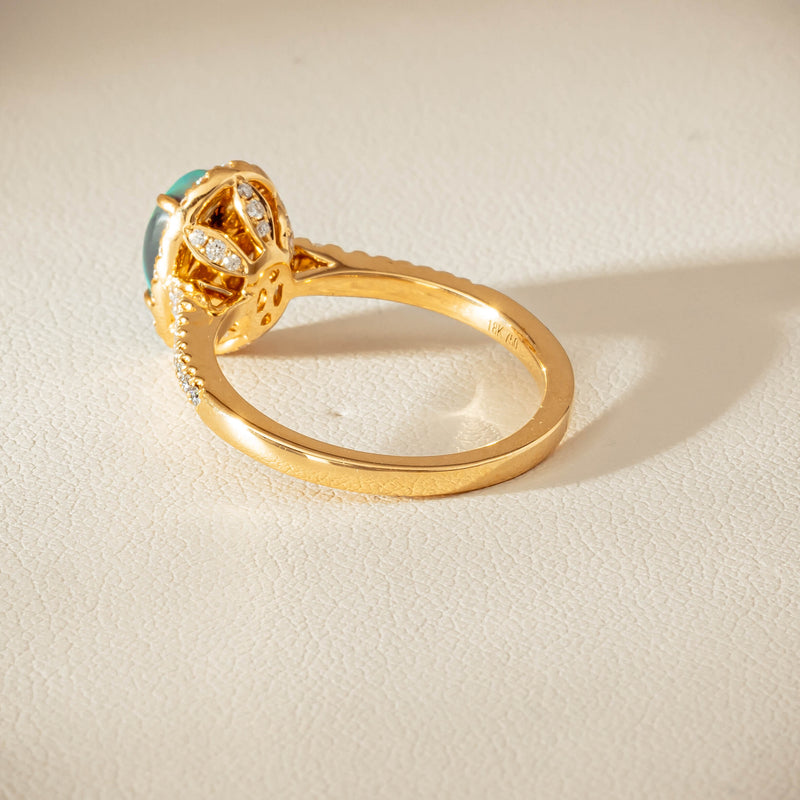 18ct Yellow Gold 1.21ct Opal & Diamond Mini Sierra Ring - Ring - Walker & Hall