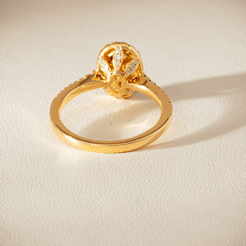 18ct Yellow Gold 1.21ct Opal & Diamond Mini Sierra Ring - Ring - Walker & Hall