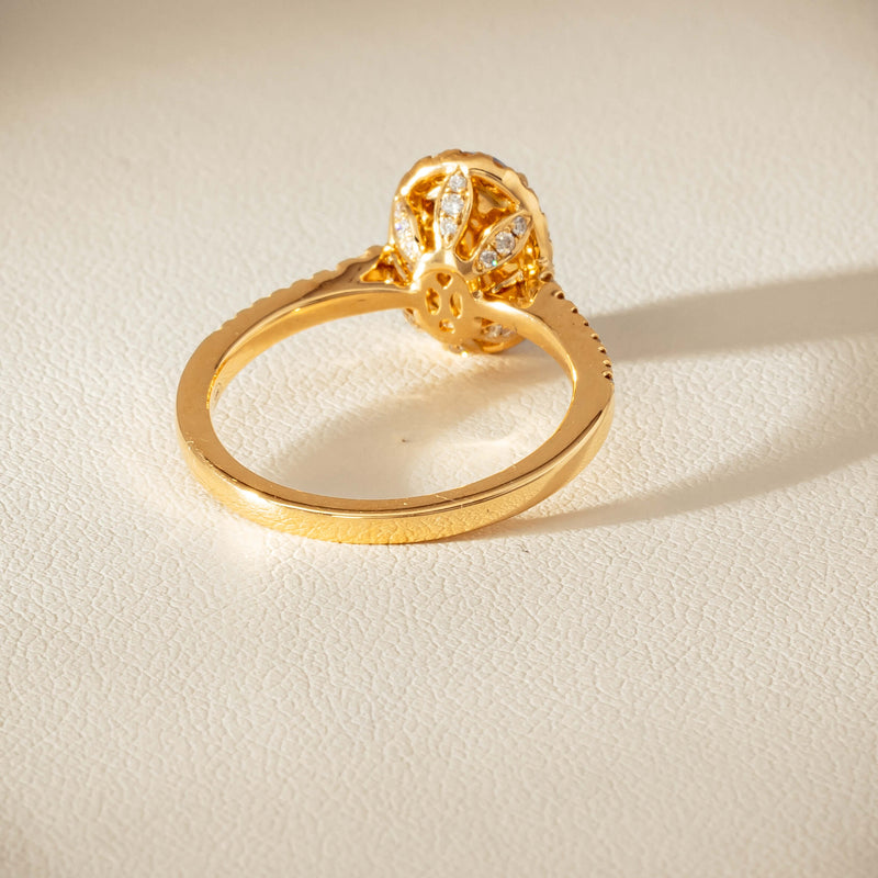 18ct Yellow Gold 1.21ct Opal & Diamond Mini Sierra Ring - Ring - Walker & Hall