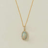 18ct Yellow Gold 1.95ct Opal & Diamond Sierra Pendant - Necklace - Walker & Hall