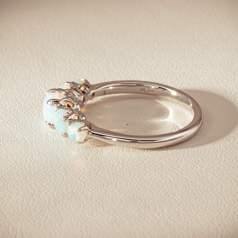 18ct White Gold Five Stone Opal Octavia Ring - Ring - Walker & Hall