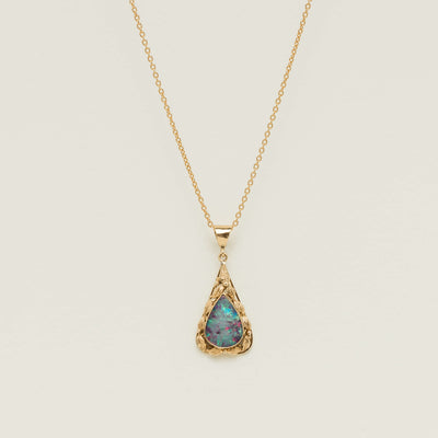 Deja Vu 8ct Yellow Gold Opal Doublet Pendant - Necklace - Walker & Hall