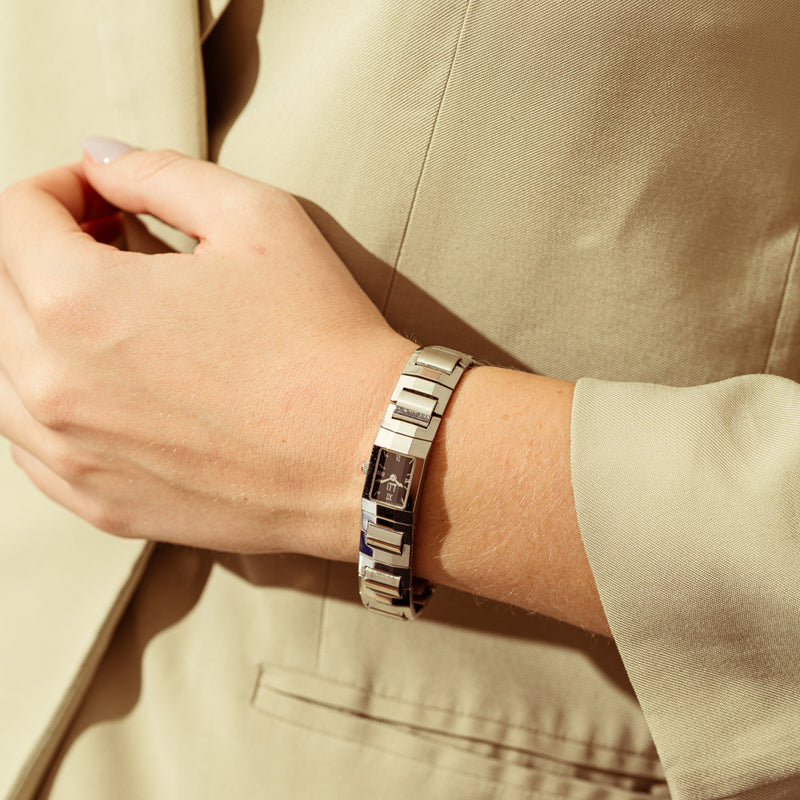 Vintage Alfred Dunhill Stainless Steel Faceted Watch-Watch-Walker & Hall