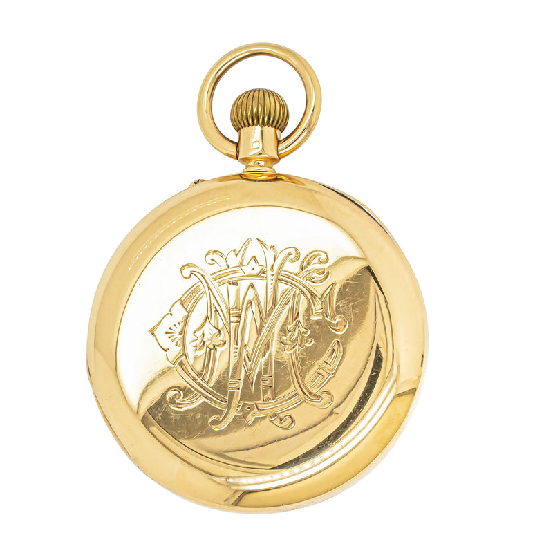 Vintage 18ct Yellow Gold Half Hunter Cased Pocket Watch-Pocket Watch-Walker & Hall