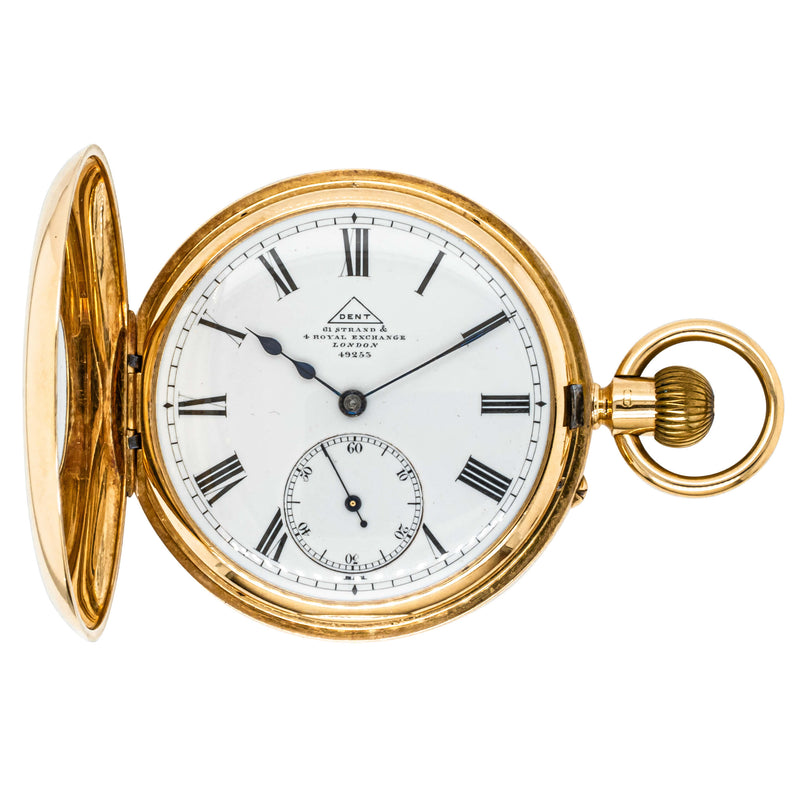 Vintage 18ct Yellow Gold Half Hunter Cased Pocket Watch-Pocket Watch-Walker & Hall