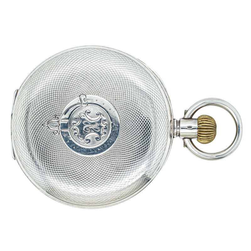 Vintage Sterling Silver Omega Hunter Cased Pocket Watch-Pocket Watch-Walker & Hall