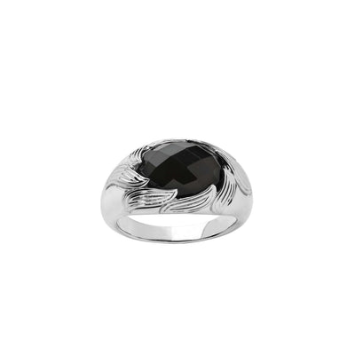Karen Walker Flame Cocktail Ring - Sterling Silver & Onyx-Ring-Walker & Hall