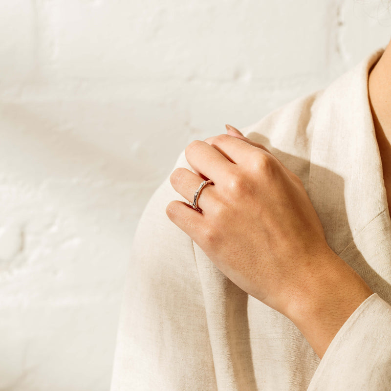 Sterling Silver Kyoto Stacking Band - Ring - Walker & Hall