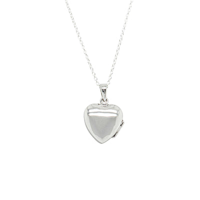 Sterling Silver Small Heart Locket-Necklace-Walker & Hall