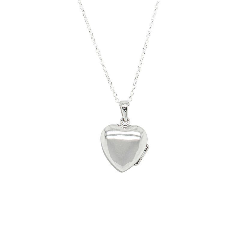 Sterling Silver Small Heart Locket-Necklace-Walker & Hall