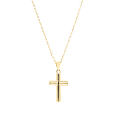 9ct Yellow Gold Cross Pendant - Necklace - Walker & Hall