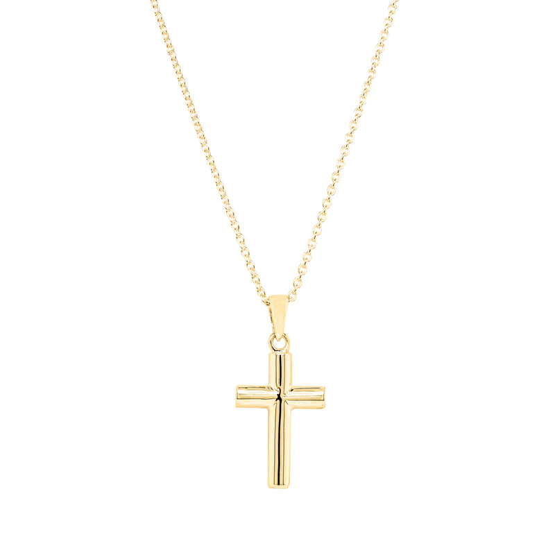 9ct Yellow Gold Cross Pendant - Necklace - Walker & Hall