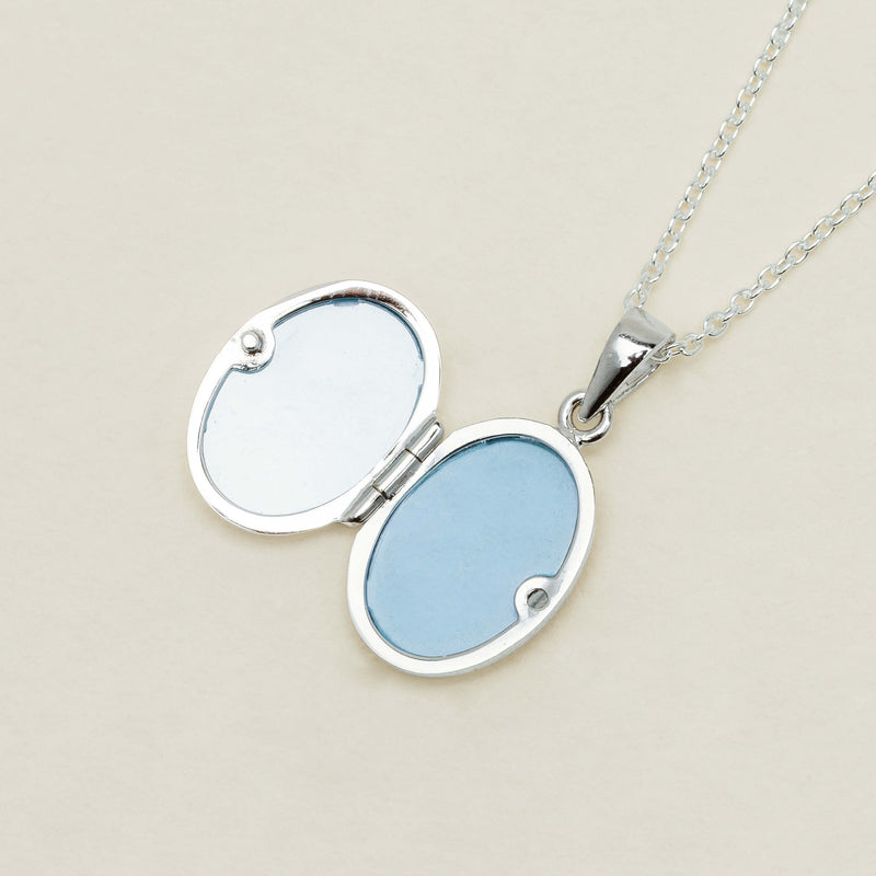 Sterling Silver Oval Locket Necklace - Necklace - Walker & Hall