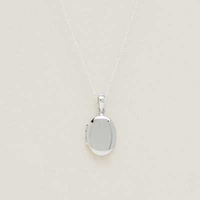 Sterling Silver Oval Locket Necklace - Necklace - Walker & Hall