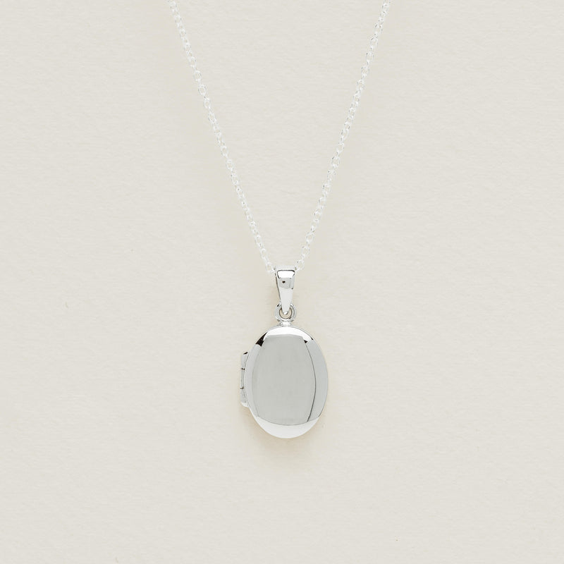 Sterling Silver Oval Locket Necklace - Necklace - Walker & Hall