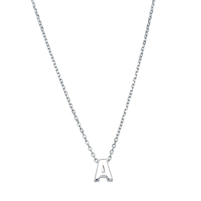 Sterling Silver Noted Letter-Necklace-Walker & Hall