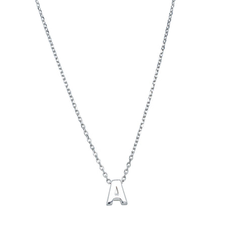 Sterling Silver Noted Letter-Necklace-Walker & Hall