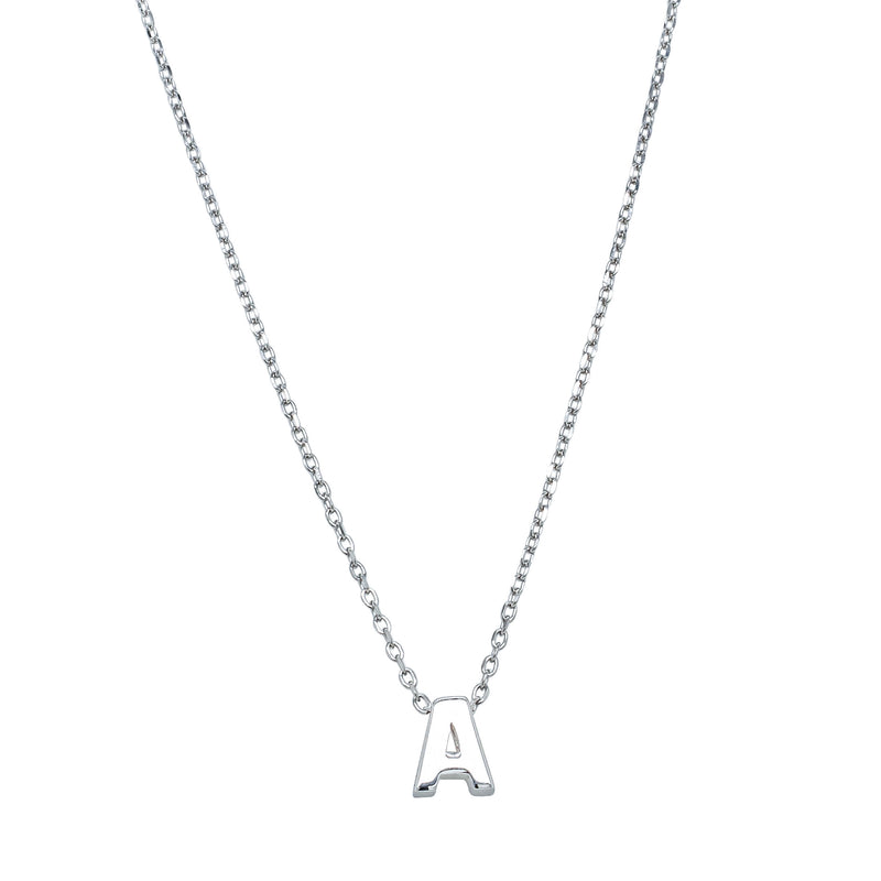 Sterling Silver Noted Letter-Necklace-Walker & Hall