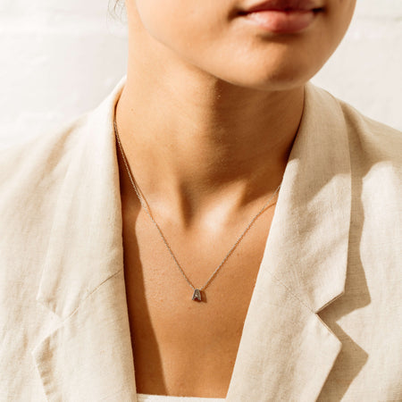 Sterling Silver Noted Letter - Necklace - Walker & Hall