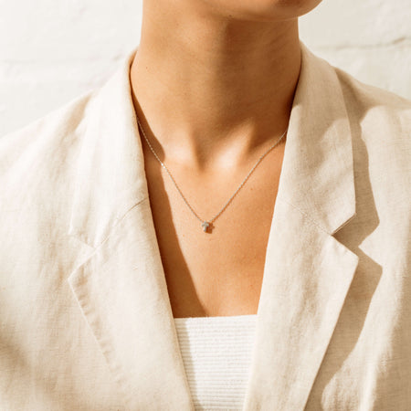 Sterling Silver Noted Cross Necklace (Pendant + Chain) - Necklace - Walker & Hall