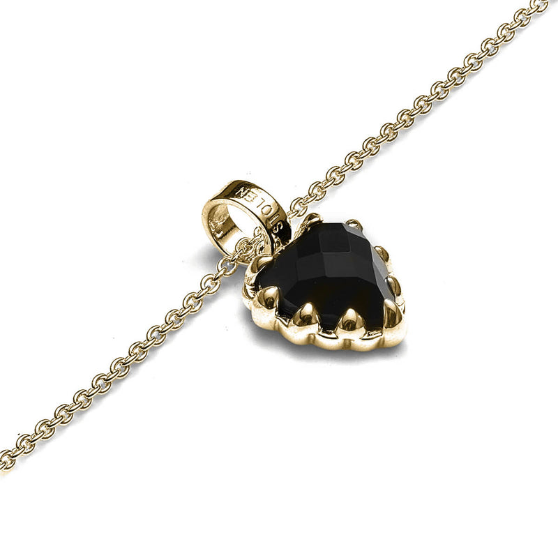 Stolen Girlfriends Club Mini Love Claw Necklace - Gold Plated & Onyx-Necklace-Walker & Hall