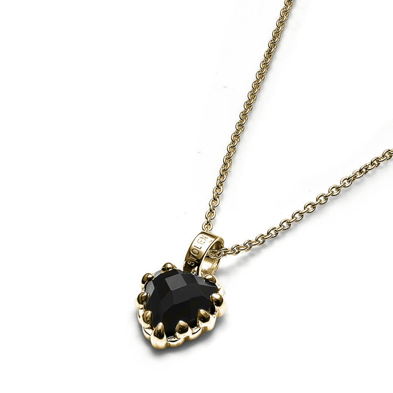 Stolen Girlfriends Club Mini Love Claw Necklace - Gold Plated & Onyx-Necklace-Walker & Hall