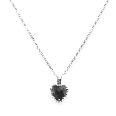 Stolen Girlfriends Club Mini Love Claw Necklace - Silver & Onyx-Necklace-Walker & Hall