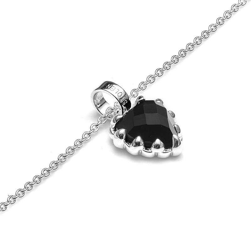 Stolen Girlfriends Club Mini Love Claw Necklace - Silver & Onyx-Necklace-Walker & Hall