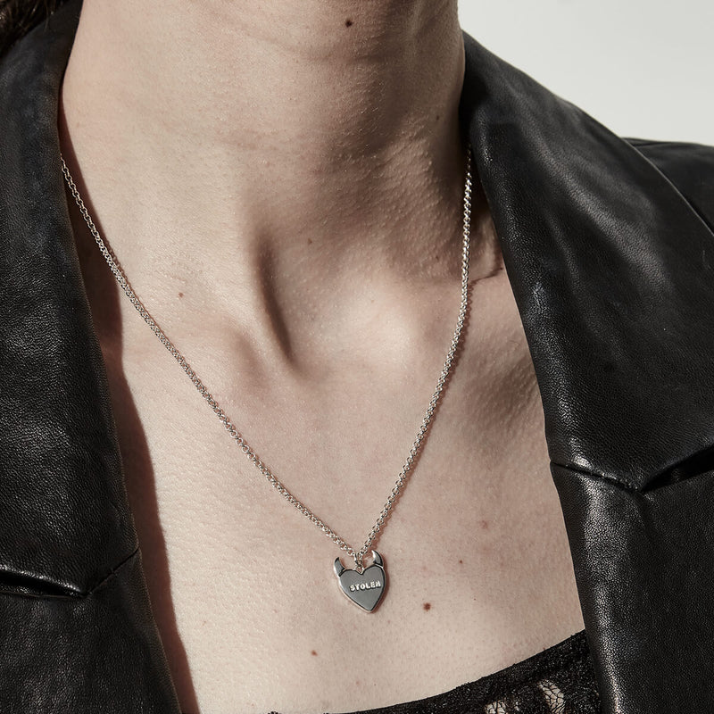 Stolen Girlfriends Club Sinister Heart Necklace - Sterling Silver-Necklace-Walker & Hall