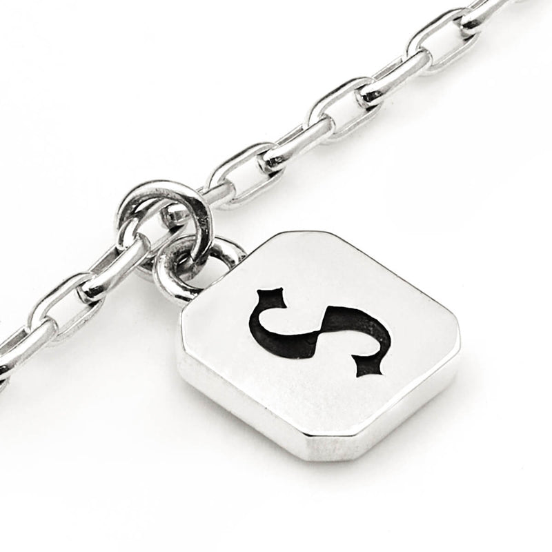 Stolen Girlfriends Club S-Logo Tag Necklace - Sterling Silver-Necklace-Walker & Hall