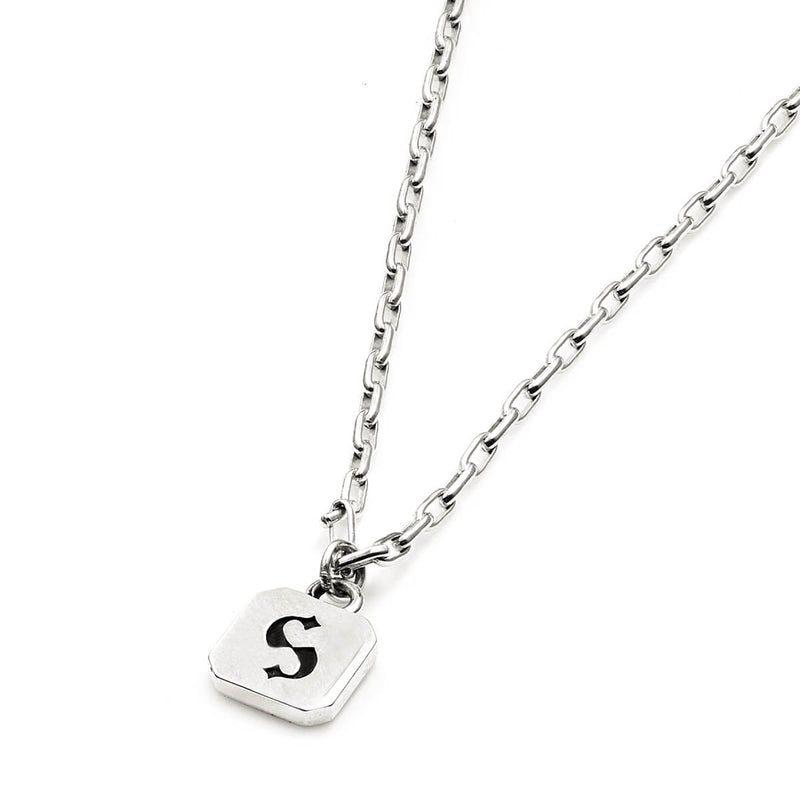 Stolen Girlfriends Club S-Logo Tag Necklace - Sterling Silver-Necklace-Walker & Hall