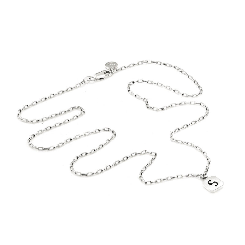 Stolen Girlfriends Club S-Logo Tag Necklace - Sterling Silver-Necklace-Walker & Hall