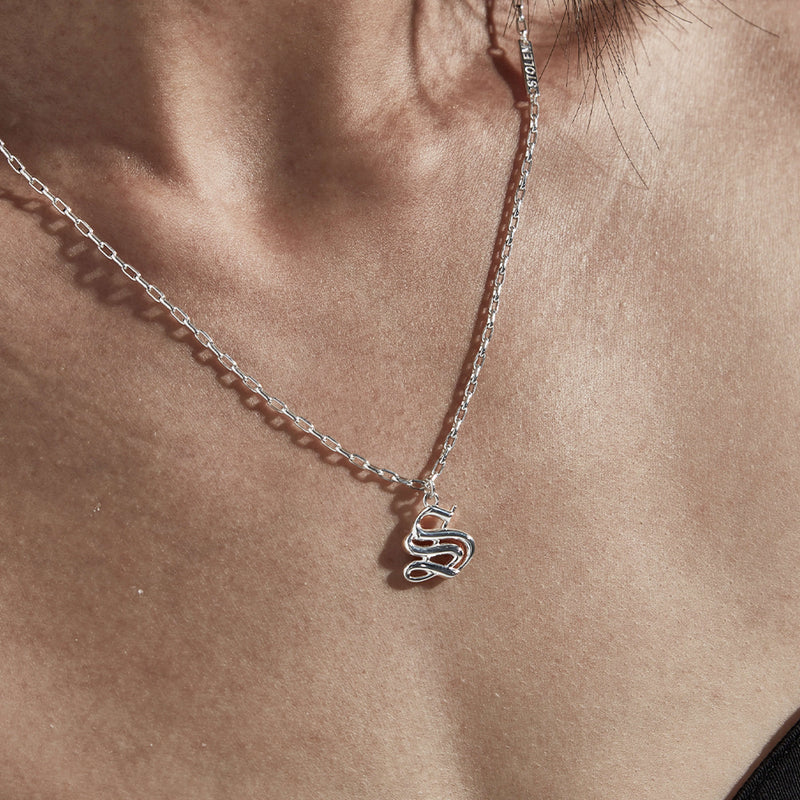 Stolen Girlfriends Club Old English Necklace - Sterling Silver - Necklace - Walker & Hall