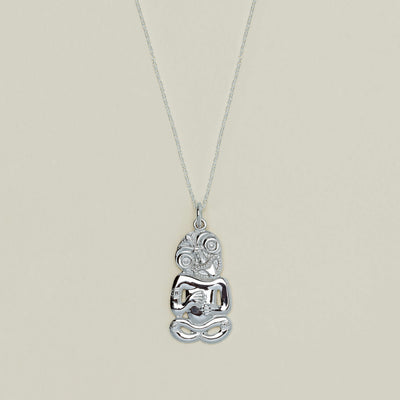 Sterling Silver Hei Tiki Pendant - Necklace - Walker & Hall