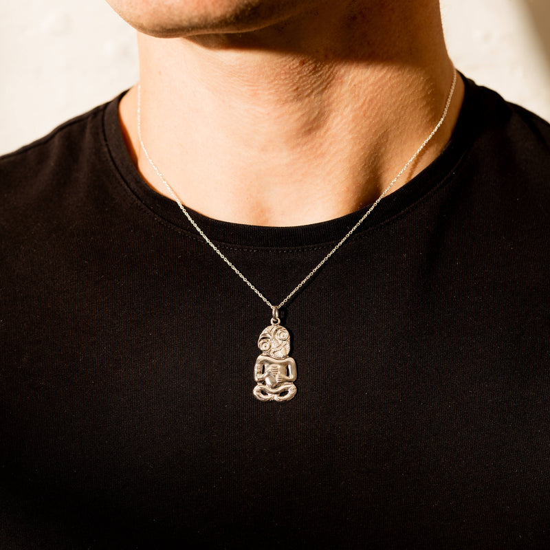 Sterling Silver Hei Tiki Pendant - Necklace - Walker & Hall