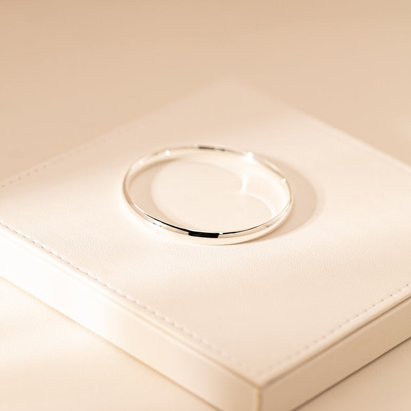 Sterling Silver Baby Bangle-Bracelet-Walker & Hall