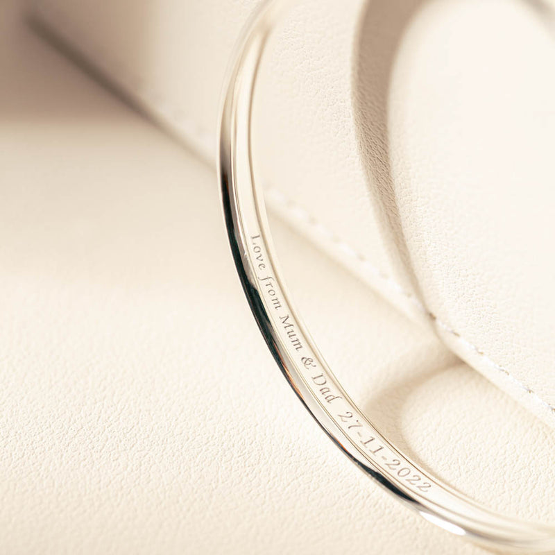 Sterling Silver Baby Bangle-Bracelet-Walker & Hall