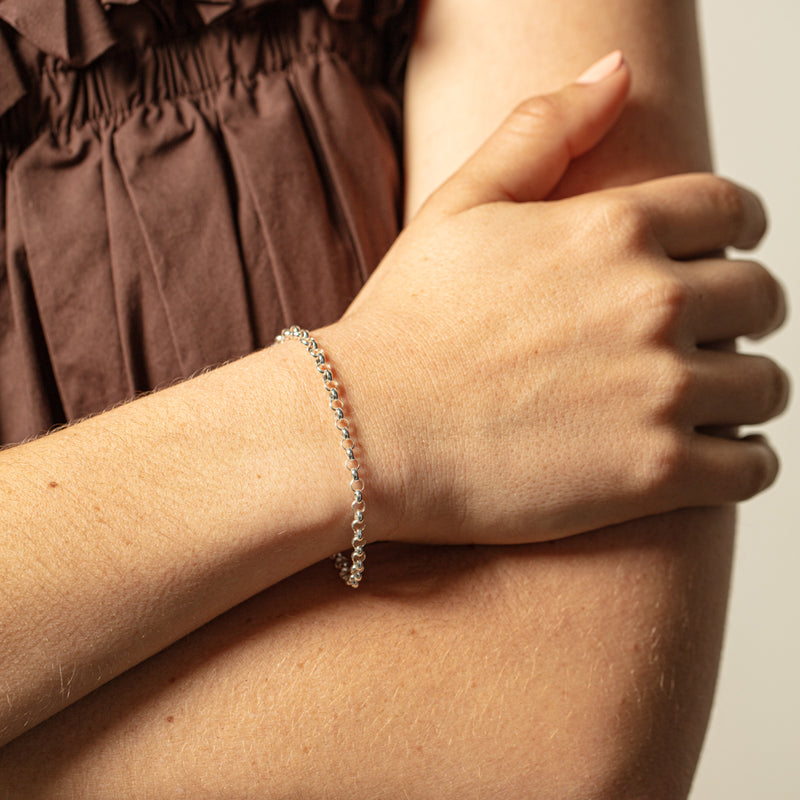 Sterling Silver Round Belcher Bracelet-Bracelet-Walker & Hall