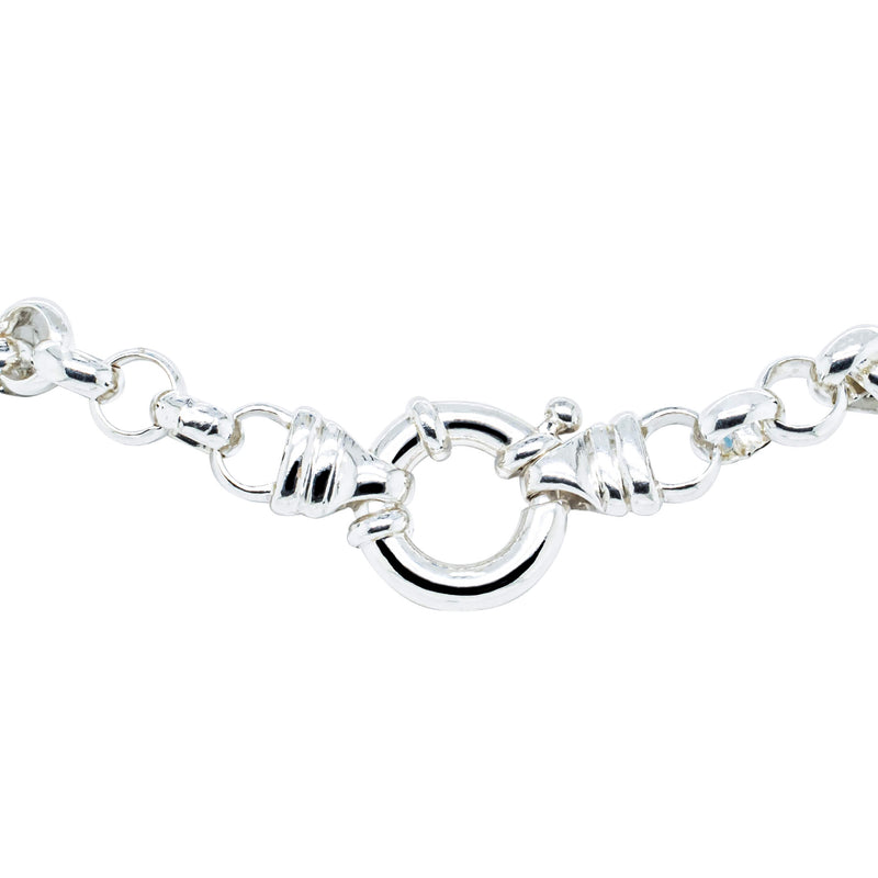 Sterling Silver Round Belcher Bracelet With Bolt Clasp-Bracelet-Walker & Hall